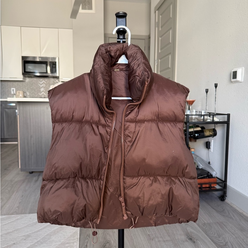 Women's Brown Puffer Vest
